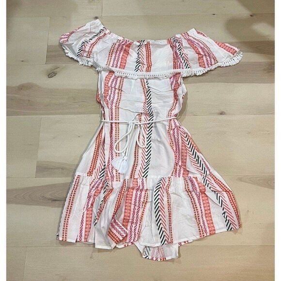 Anthropologie Mazik Beach Boho Vacation Coastal Flare Off The Shoulder Dress - Picture 8 of 10